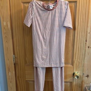 Hanna Andersson Kids Pajama Set - Brown and White Stripes